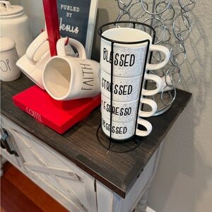 Set of 4 Stackable Espresso Cups with Stand